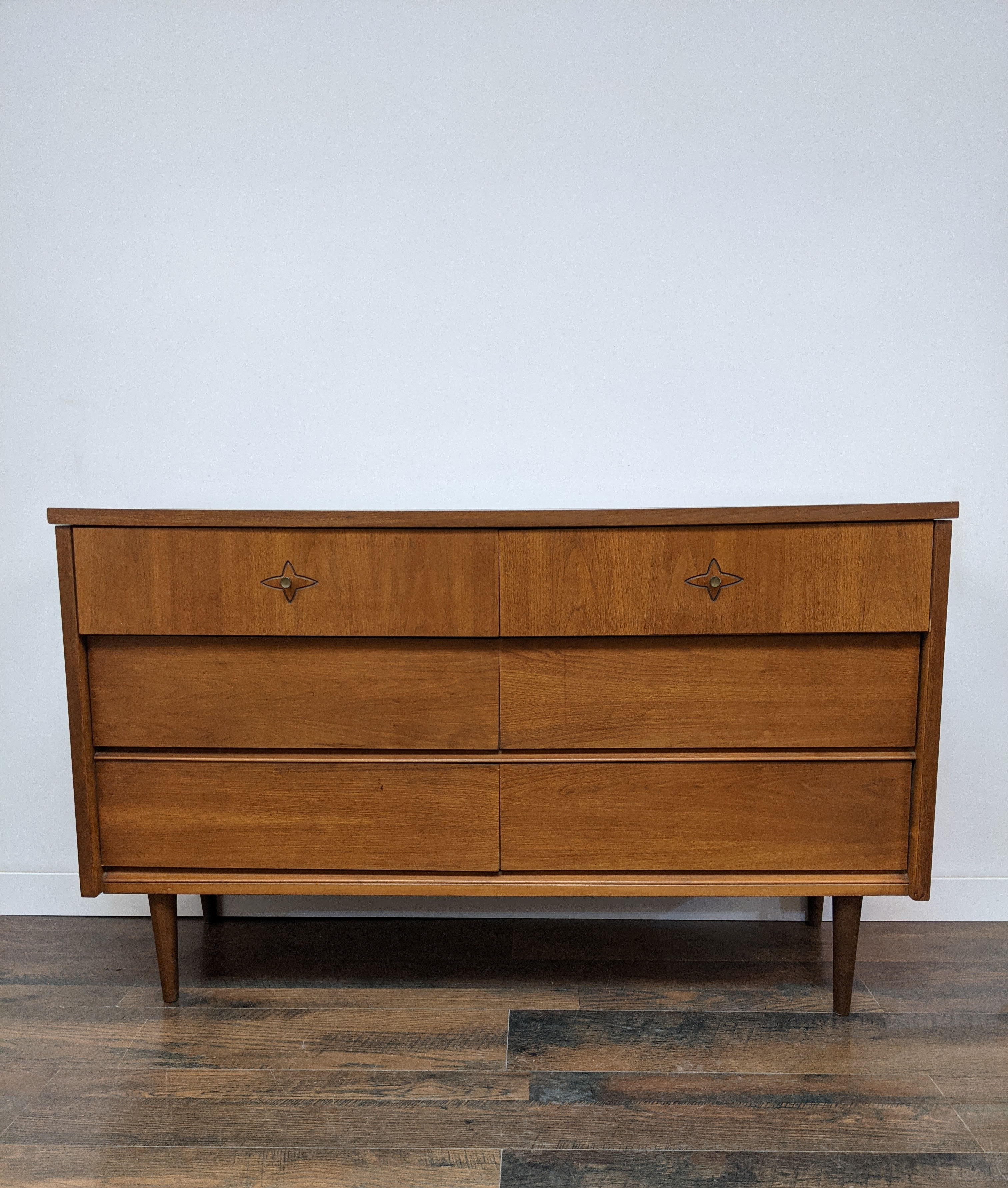 MidMod Long Six Drawer Dresser
