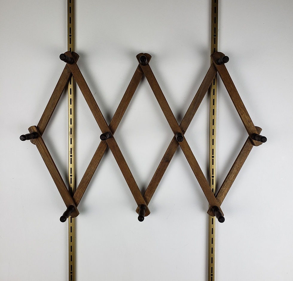 Thumbnail: Large Vintage Wooden Accordion Wall Hanger 