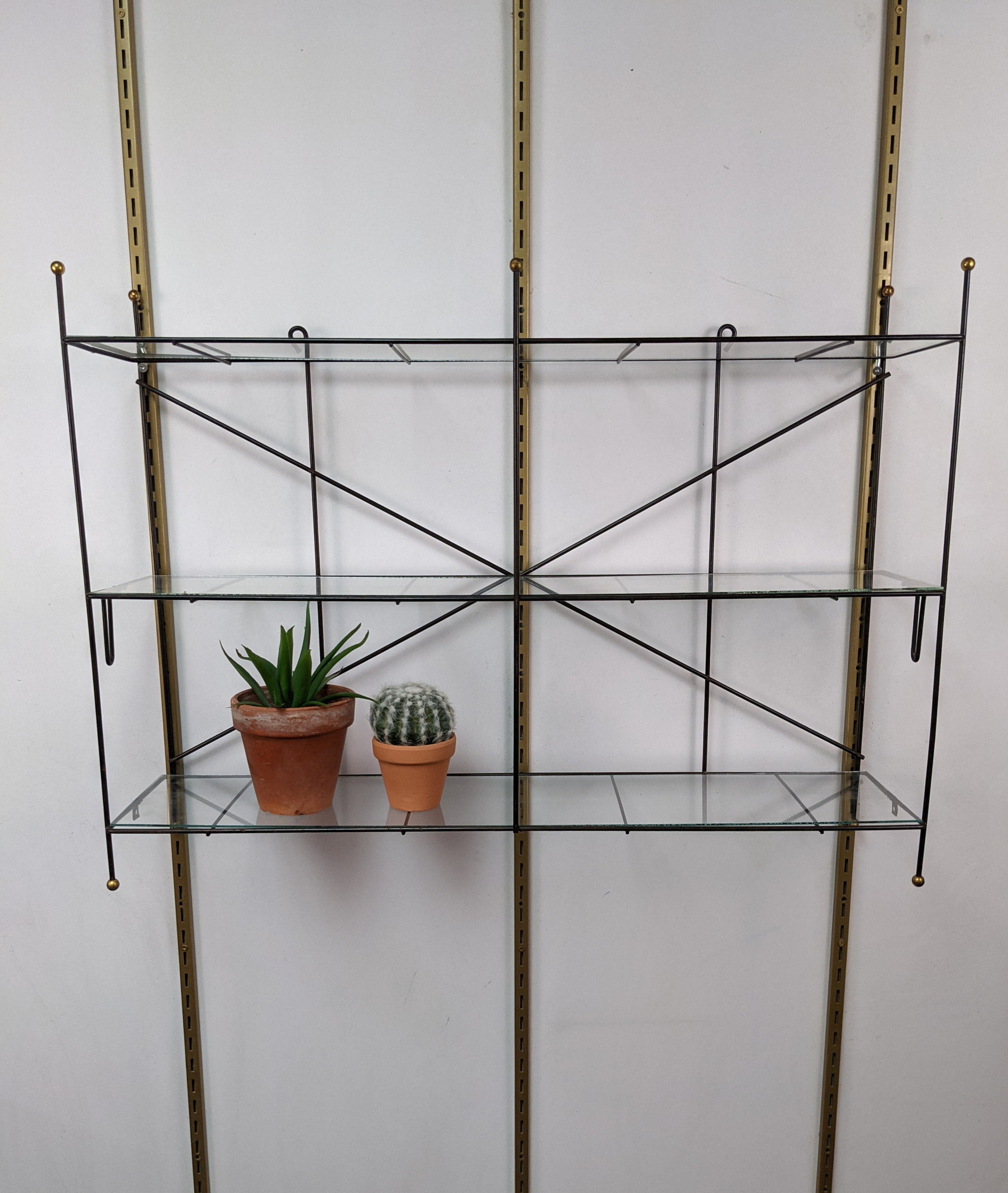 MCM Metal & Glass Hanging Shelf