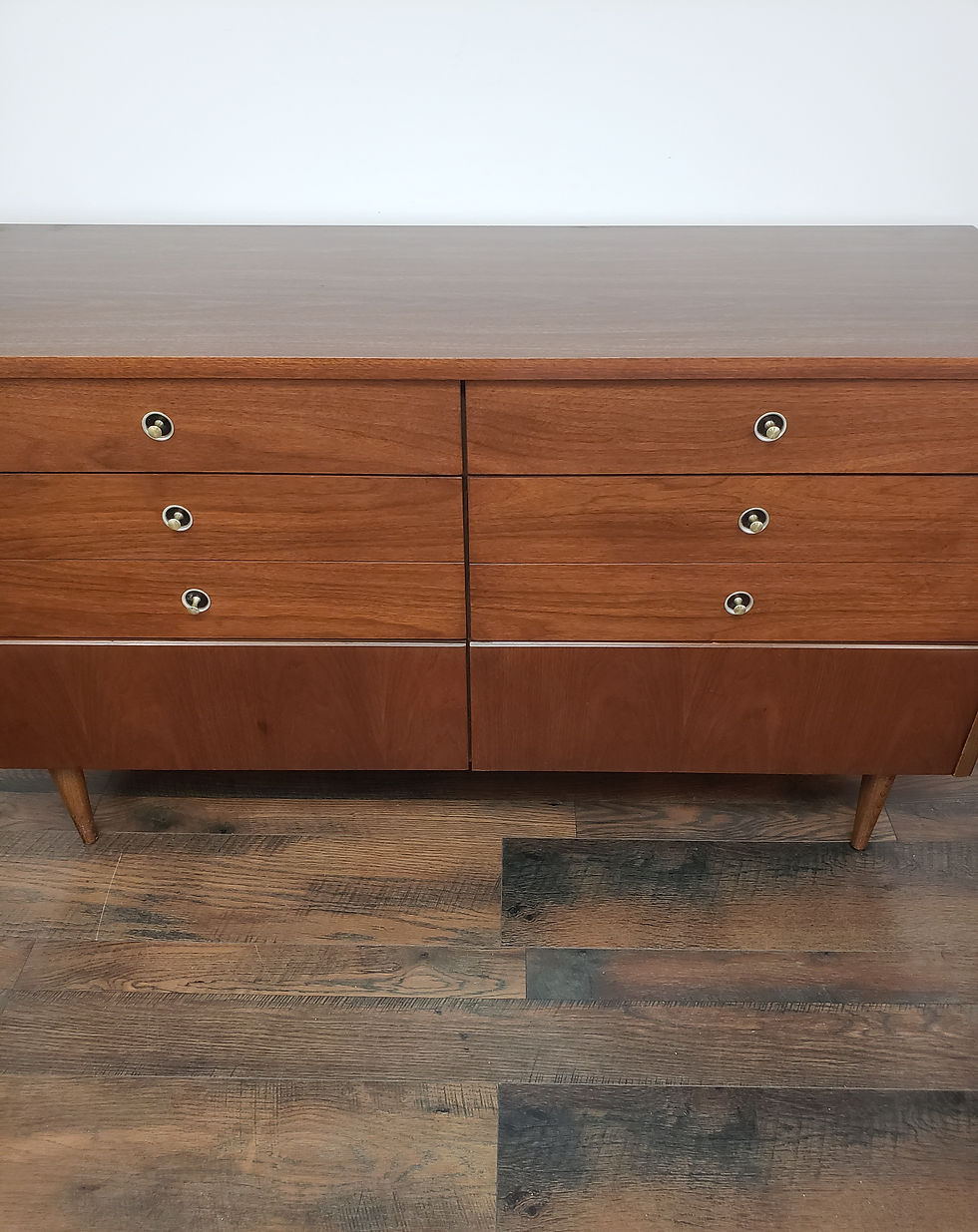 Thumbnail: MidMod Long Six Drawer Dresser By Bassett 