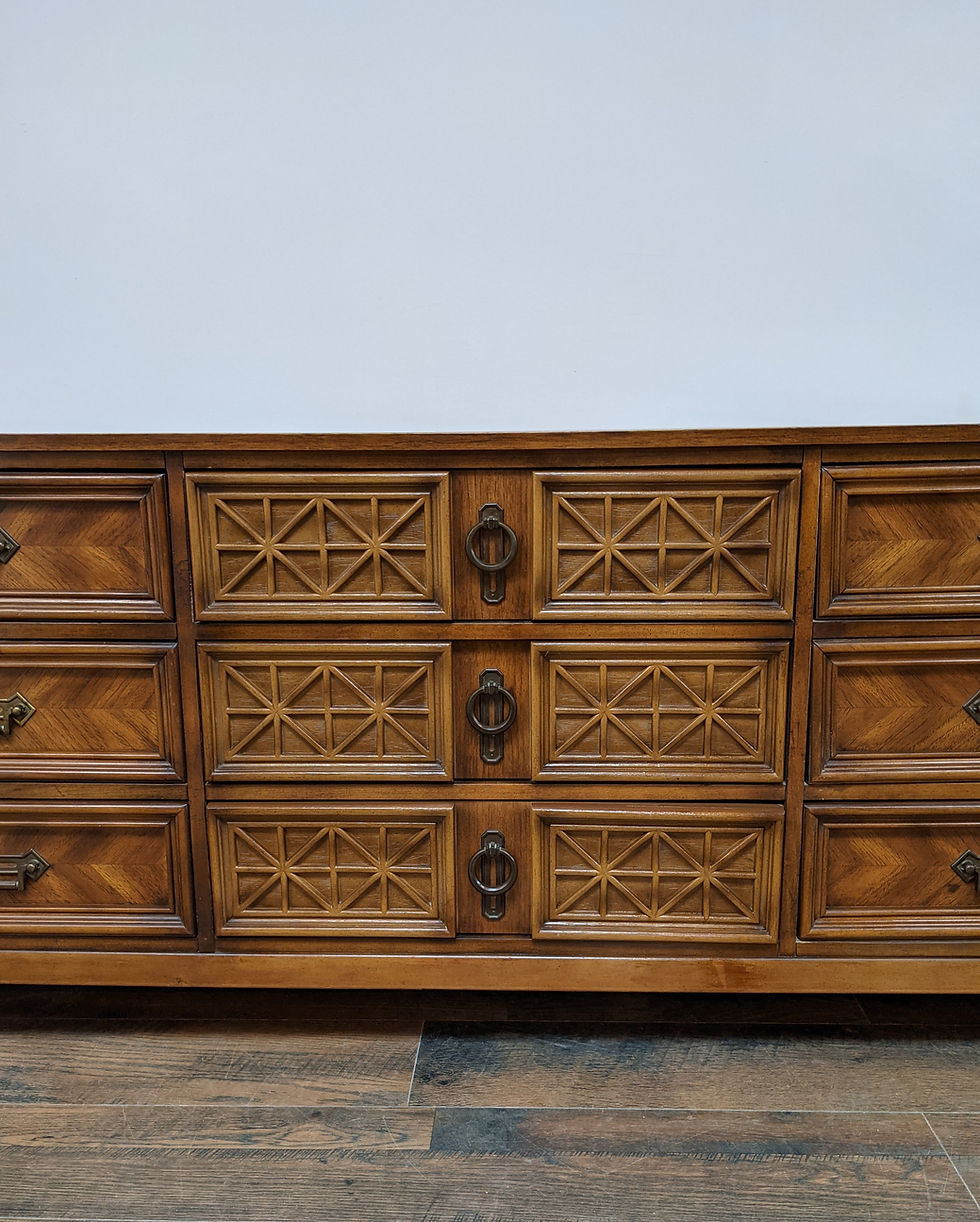 Thumbnail: MCM Long Nine Drawer Dresser