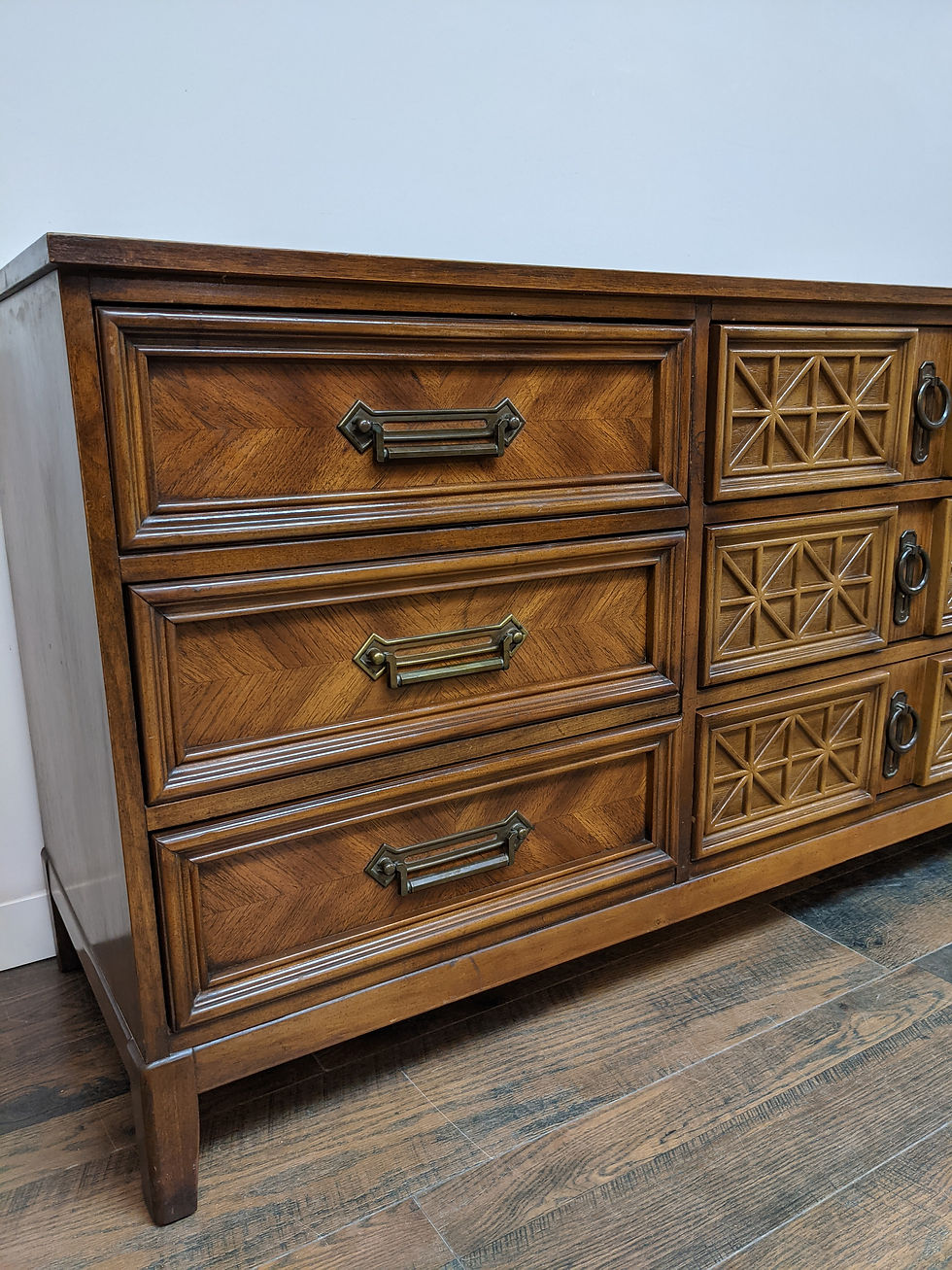 Thumbnail: MCM Long Nine Drawer Dresser