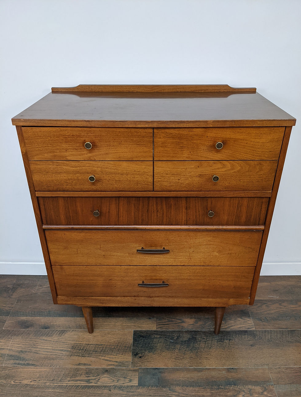 Thumbnail: MidMod Tall Four Drawer Dresser