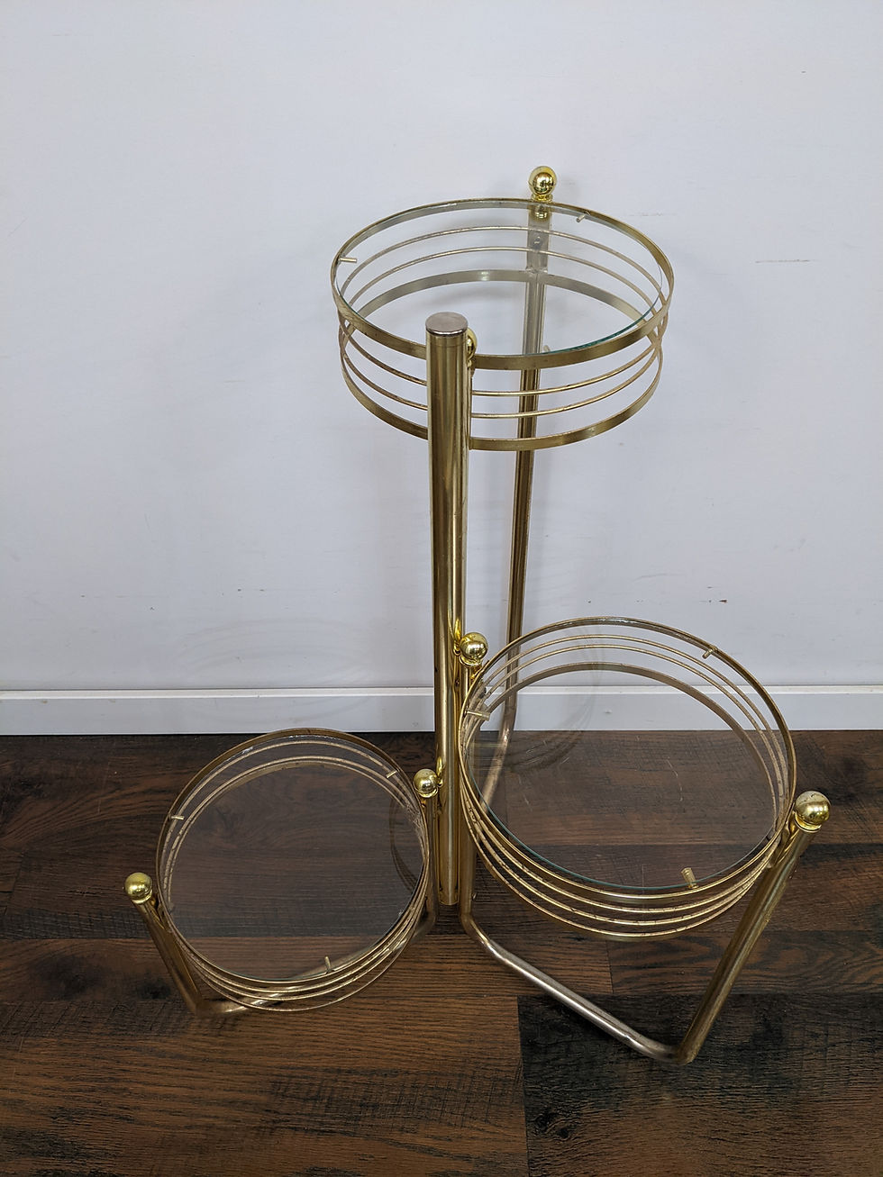 Thumbnail: MCM Brass & Glass Plant Stand