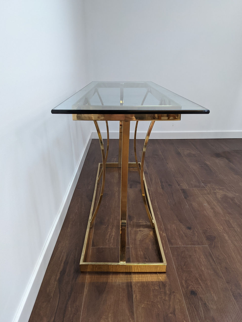 Thumbnail: MCM Brass & Glass Console Table