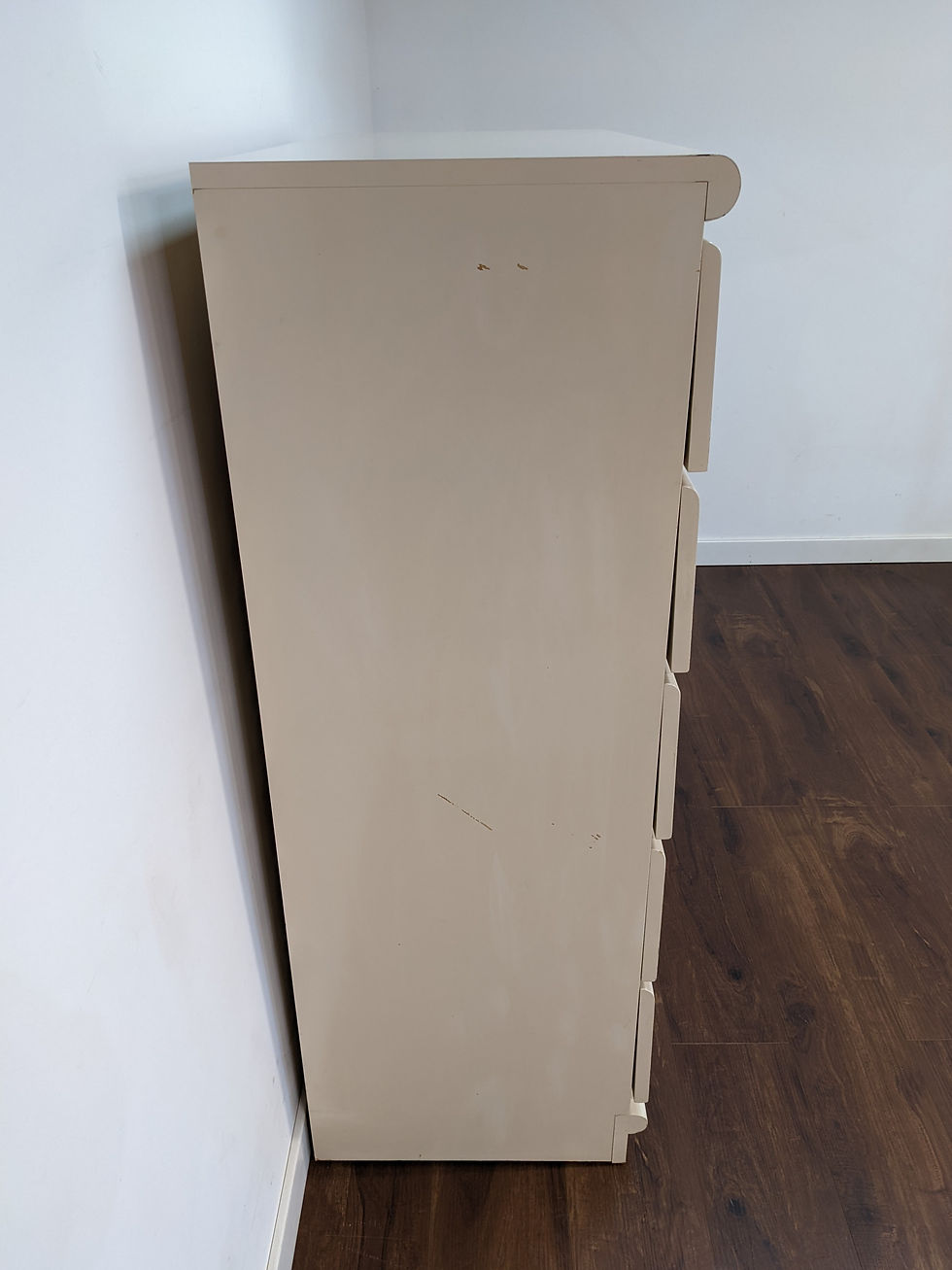 Thumbnail: Vintage Modern Tall Five Drawer Dresser By Broyhill 