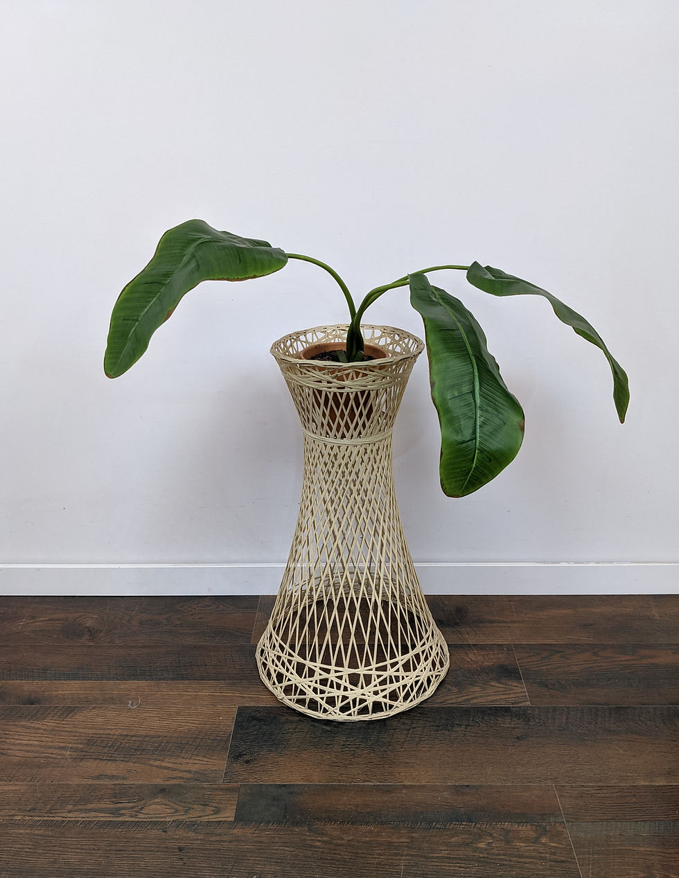 Thumbnail: Large Faux Rattan Plant Stand