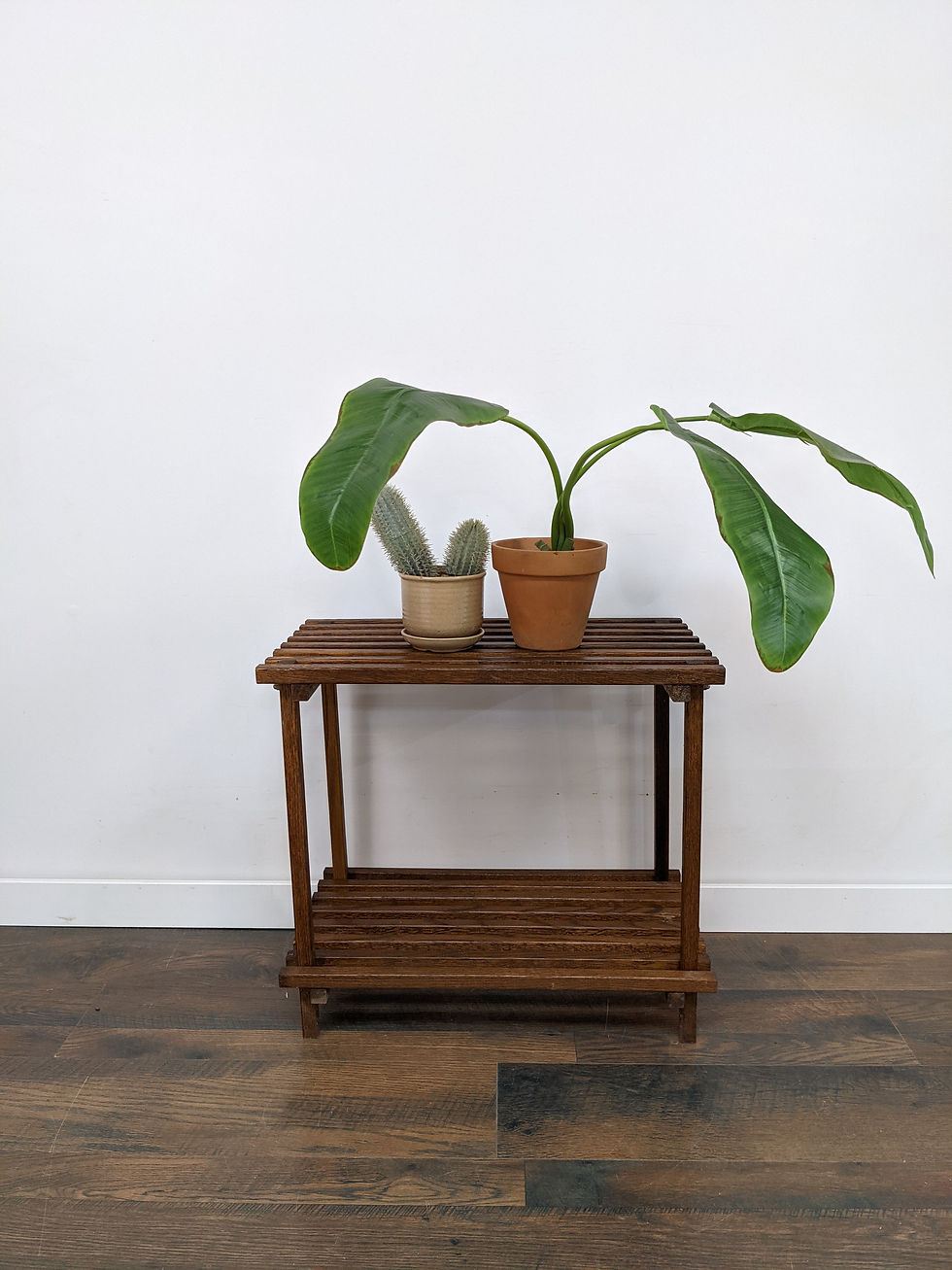 Thumbnail: MidMod Wood Slatted Plant Stand