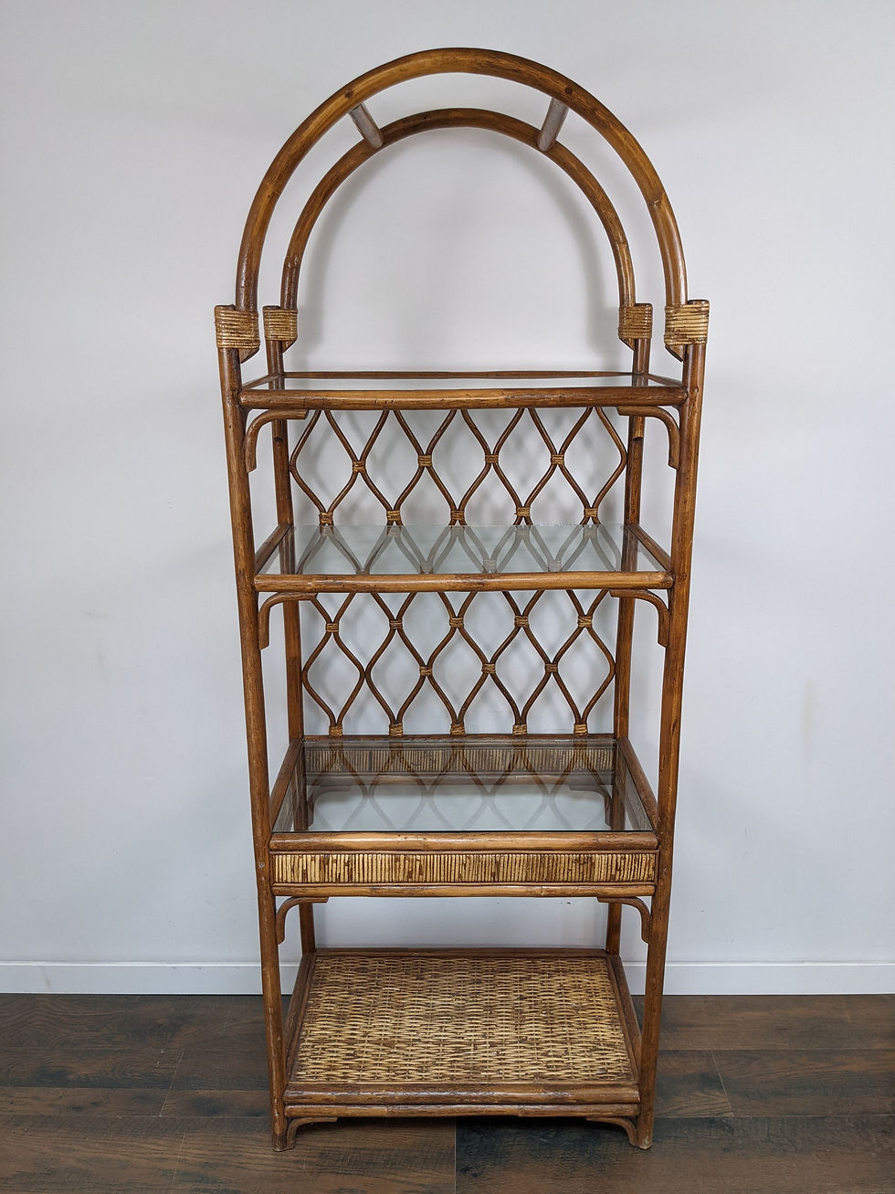 Thumbnail: Arched Rattan & Glass Shelf