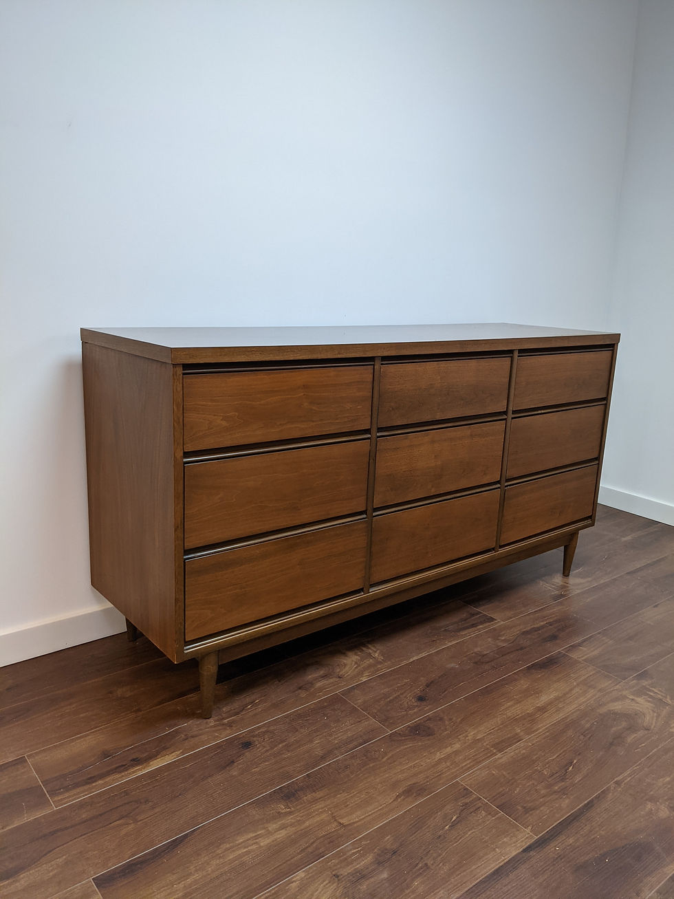 Thumbnail: MCM Long Nine Drawer Dresser By Broyhill