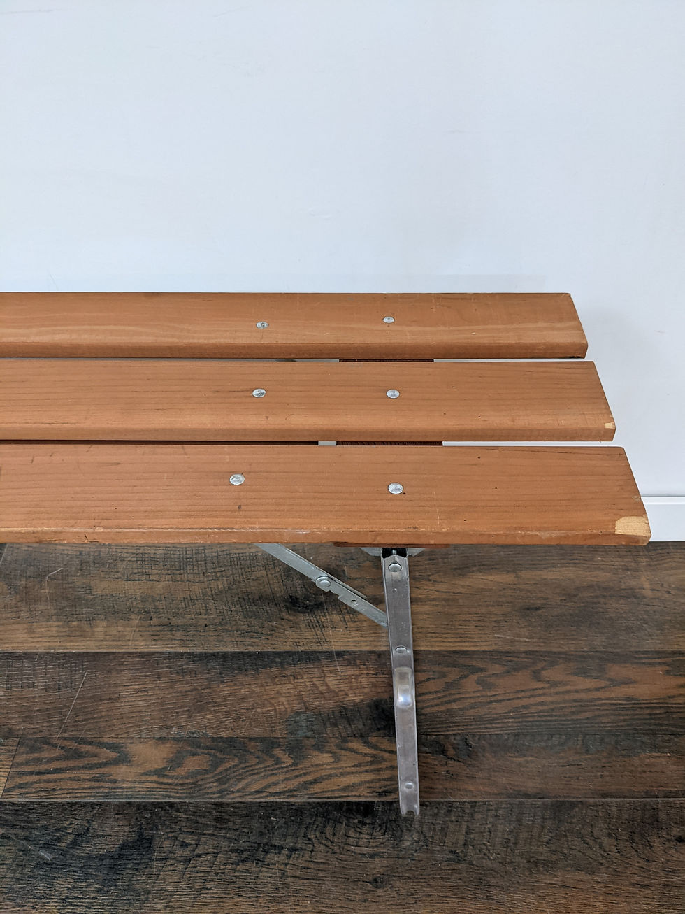 Thumbnail: MidMod Wood Slatted & Aluminum Patio Table