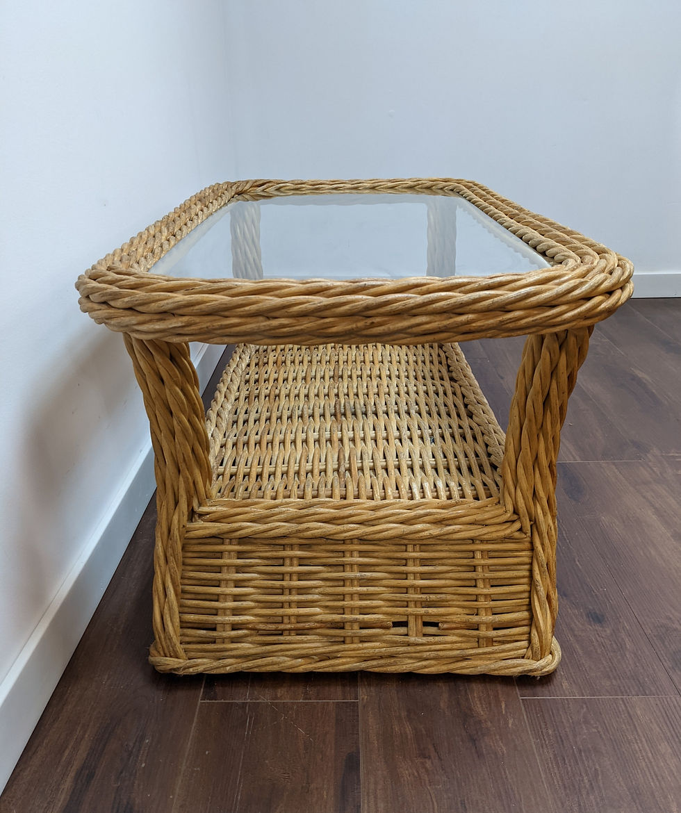 Thumbnail: Wicker & Glass Coffee Table