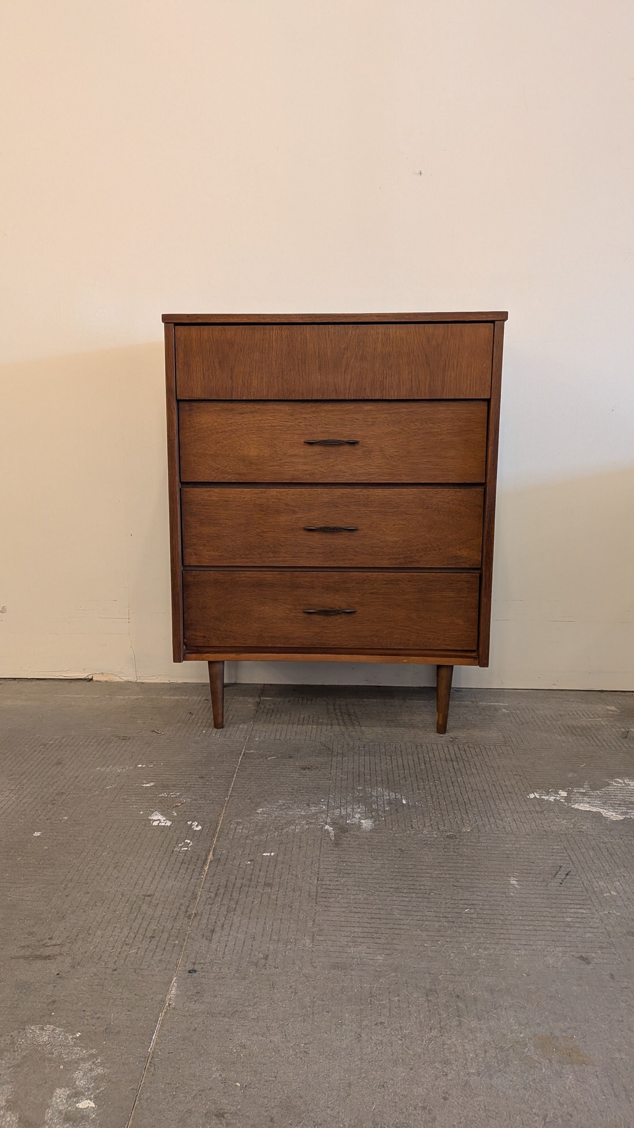 Mid Century Modern Four Drawer Highboy