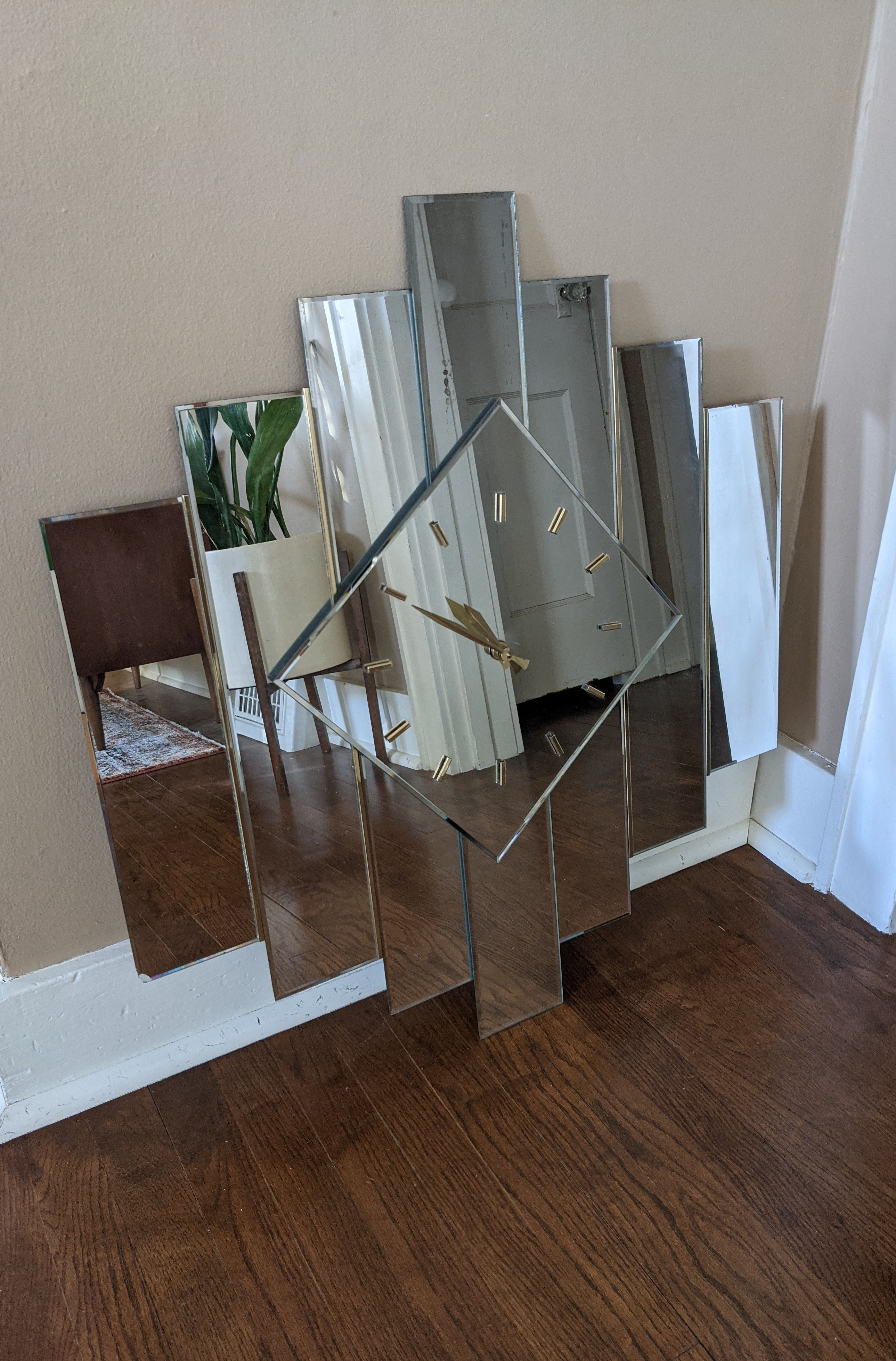 MCM Mirrored Wall Clock