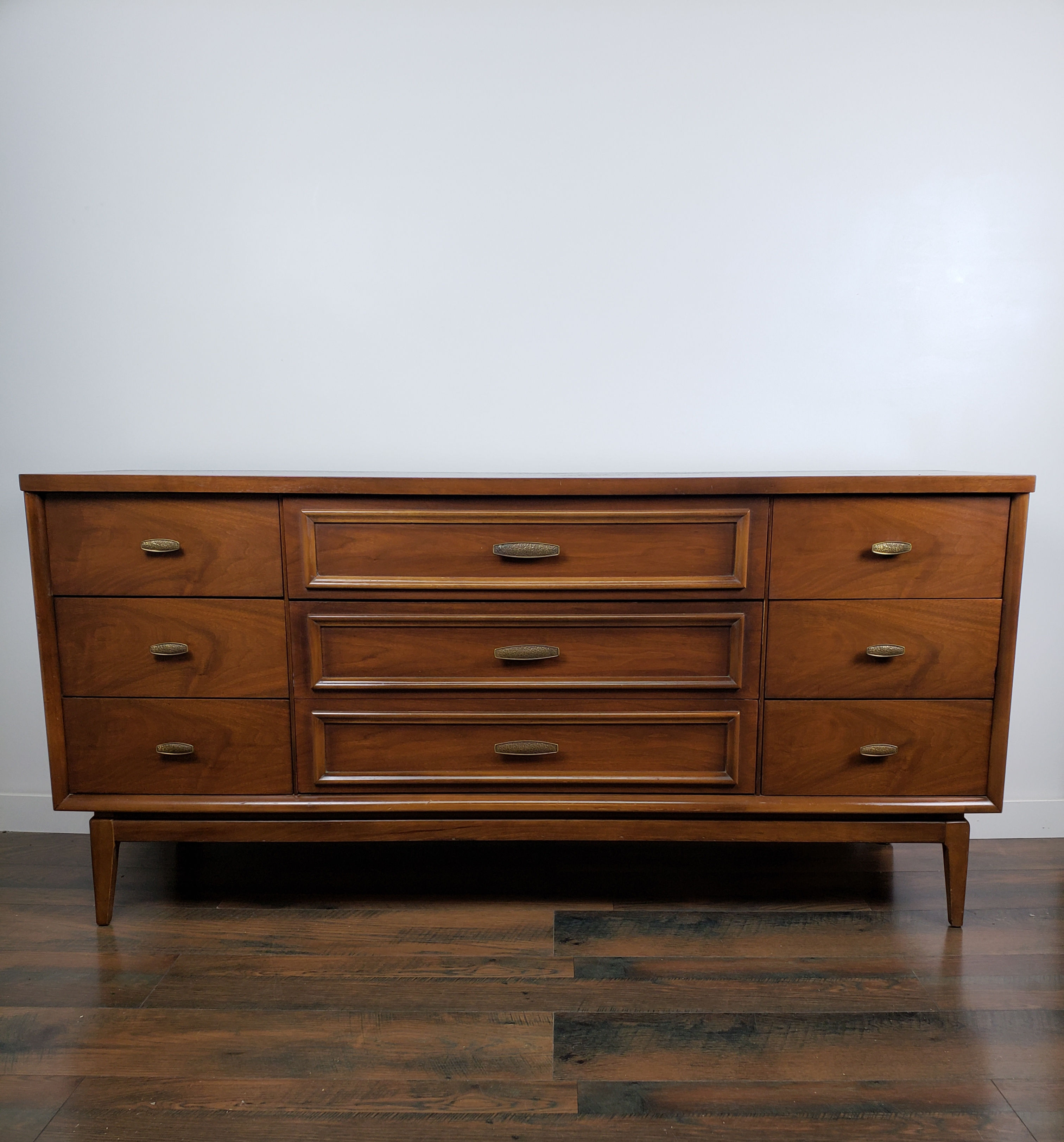 MidMod Long Nine Drawer Dresser 