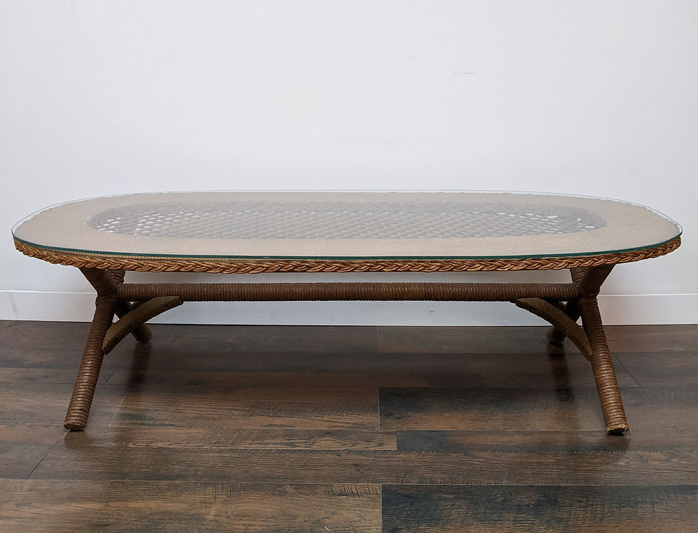 Thumbnail: Rattan & Glass Coffee Table