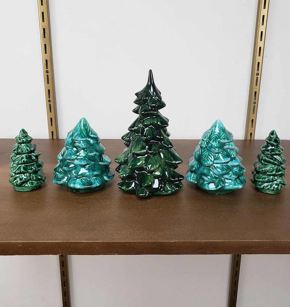 Thumbnail: Set of 5 Vintage Ceramic Christmas Trees