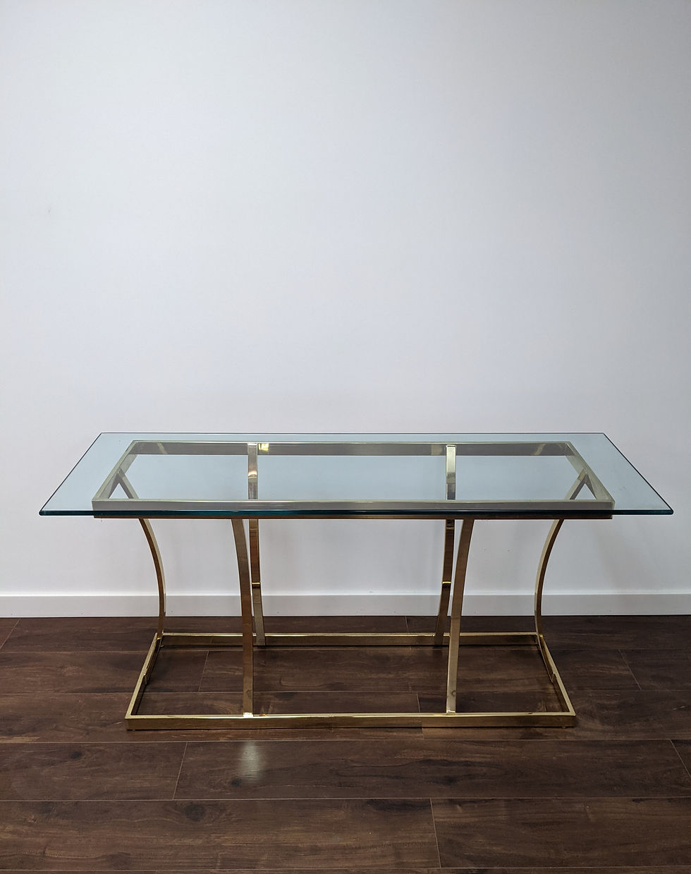 Thumbnail: MCM Brass & Glass Console Table
