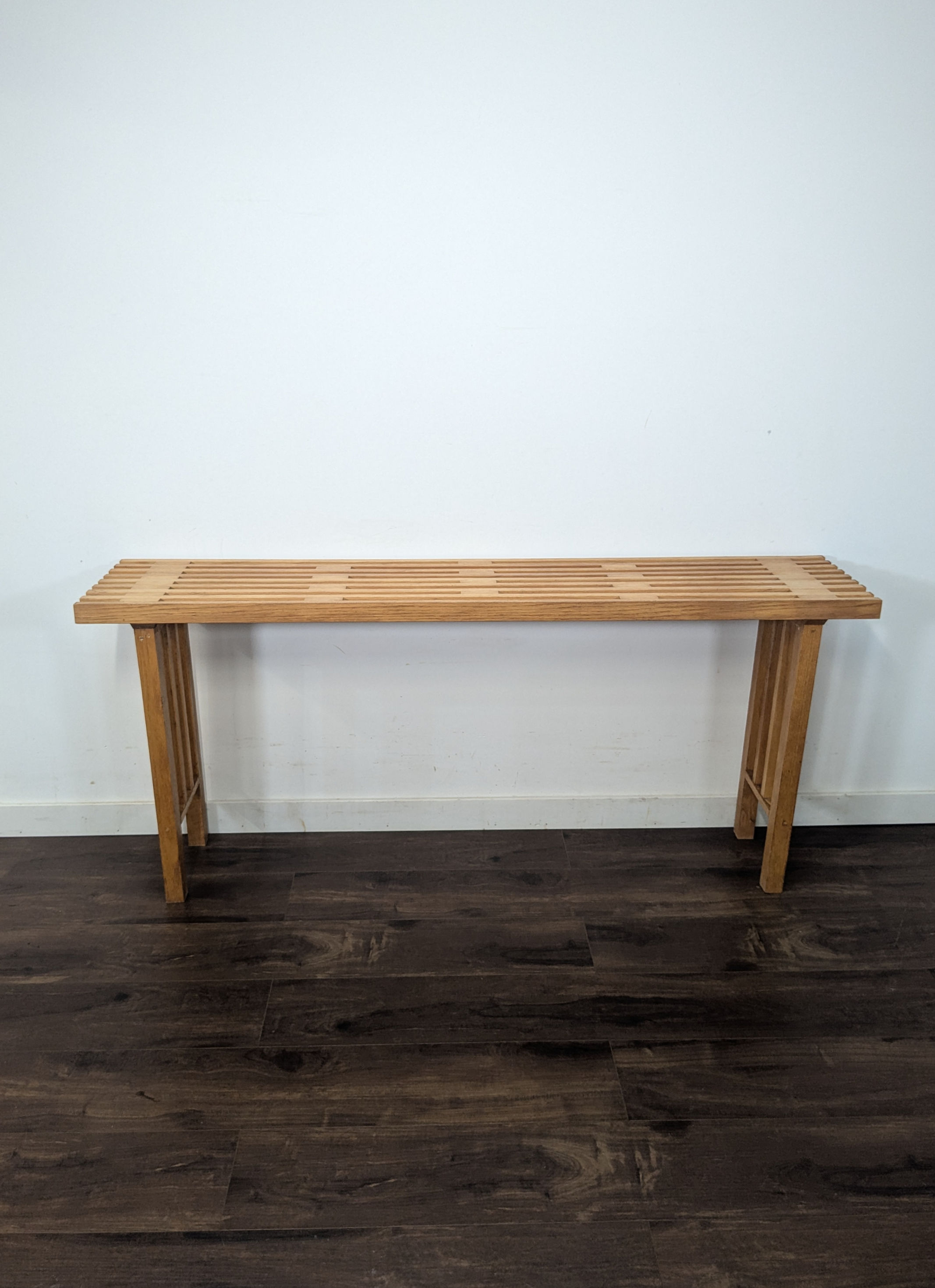 Wood Slatted Console Table