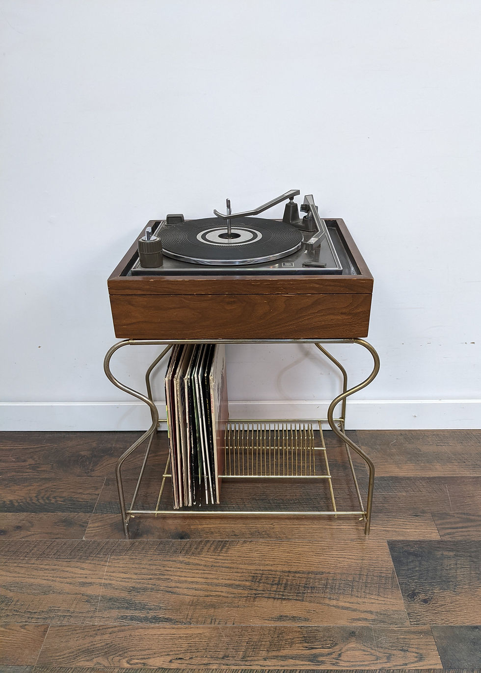 MCM Metal Record & Turntable Stand