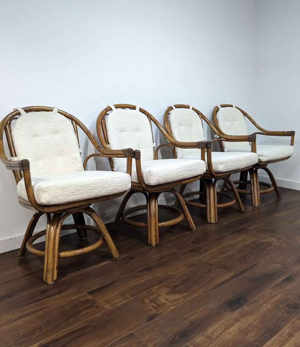 Set of Four Vintage Rattan Dining Chairs | 15Two Home