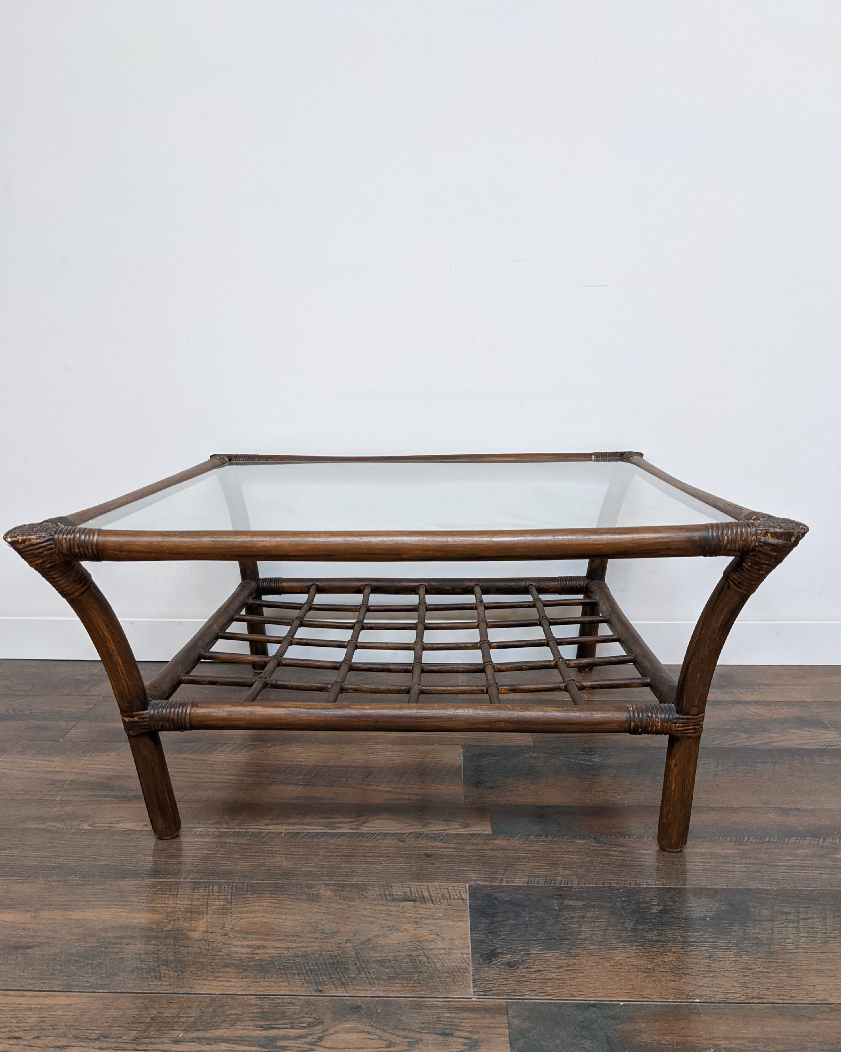 Rattan & Glass Coffee Table
