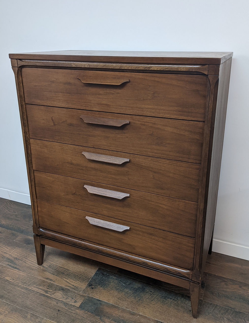 Thumbnail: MCM Tall Five Drawer Dresser By Bassett Furniture Co.