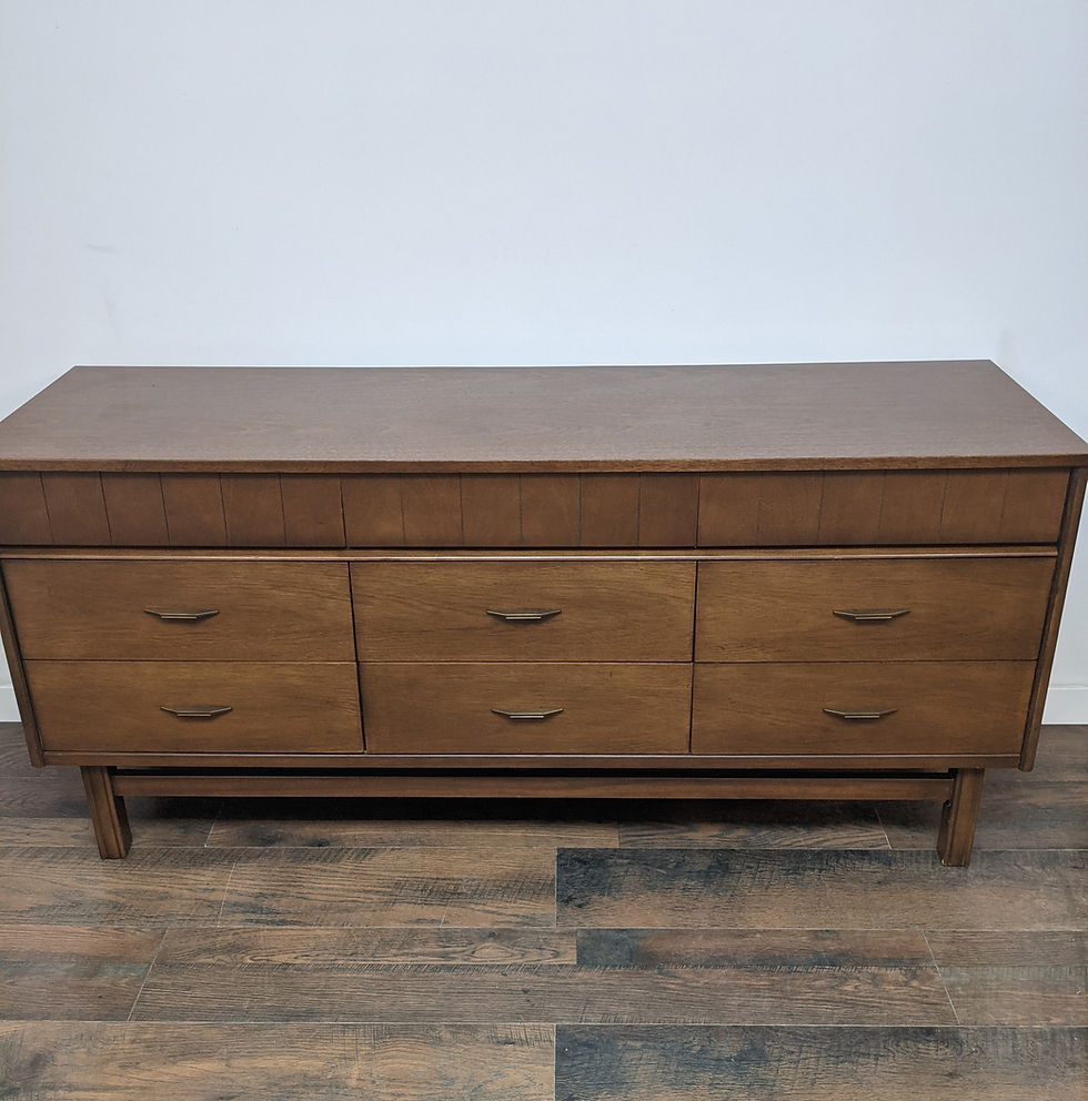 Thumbnail: MidMod Long Nine Drawer Dresser By Bassett Furniture Co.
