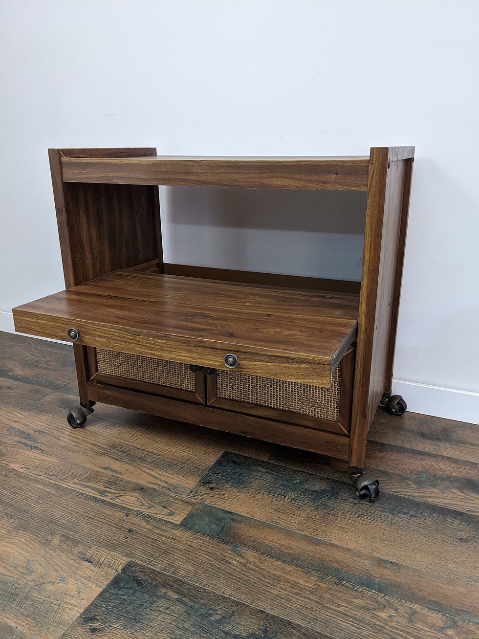 Thumbnail: MidMod Faux Cane Bar Cart