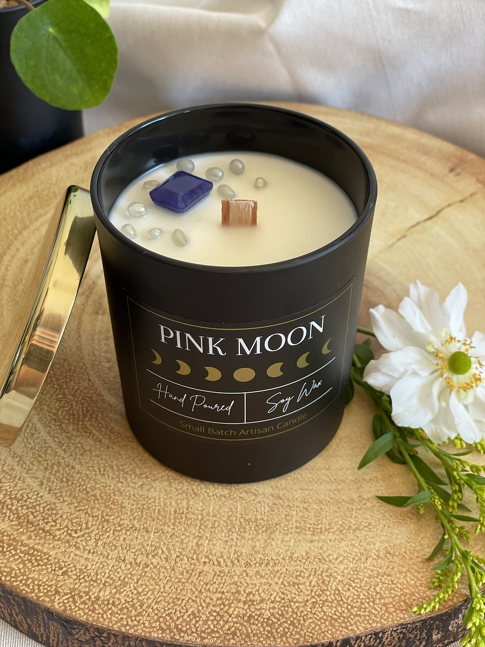 Thumbnail: September Birthstone Candle with  Sapphire Gemstone