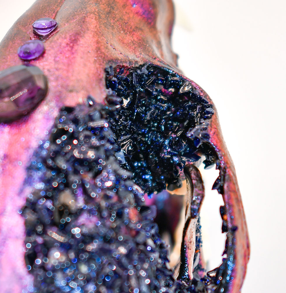 Thumbnail: Rockin' Racoon w/ Amethyst & Blue Goldstone