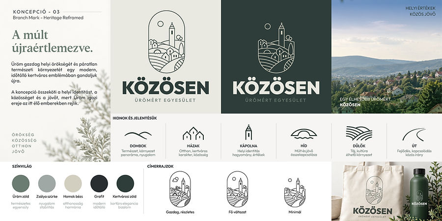 Üröm – Közösen: logo and brand identity concept inspired by local heritage