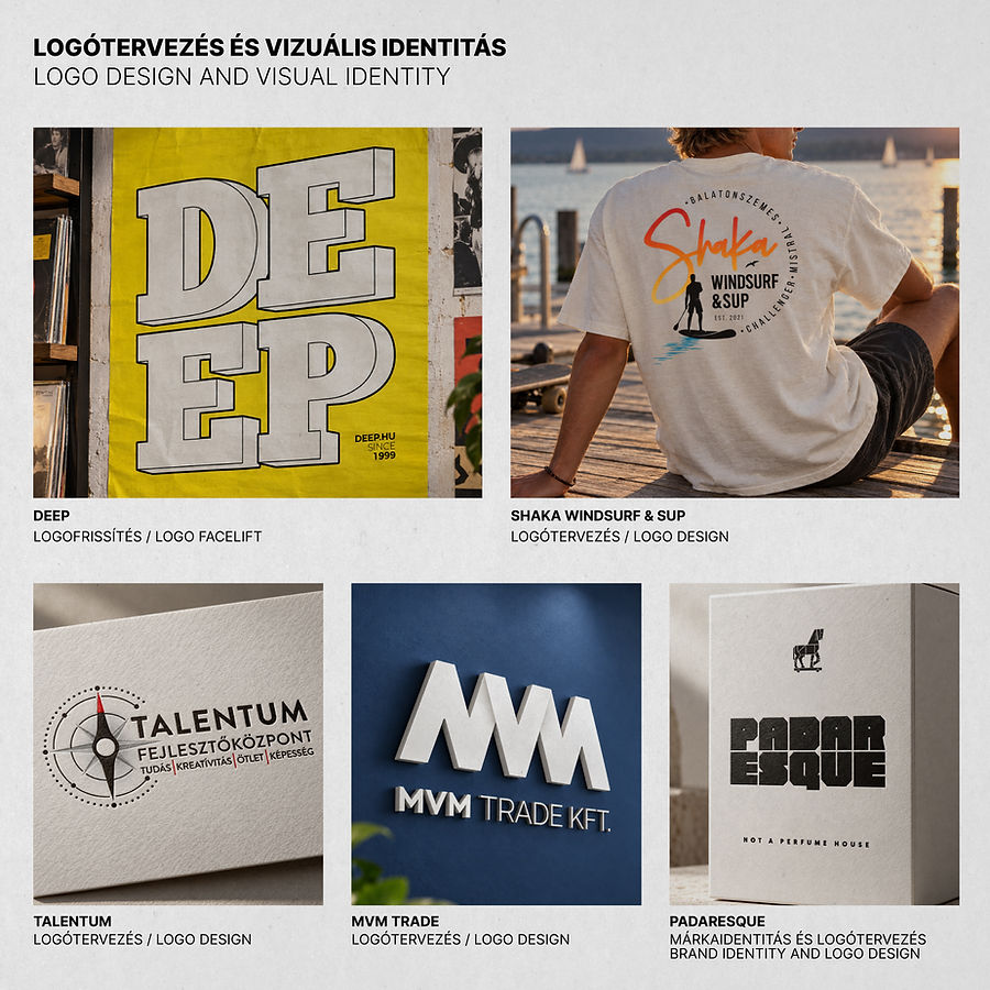 Selected logo designs and visual identities