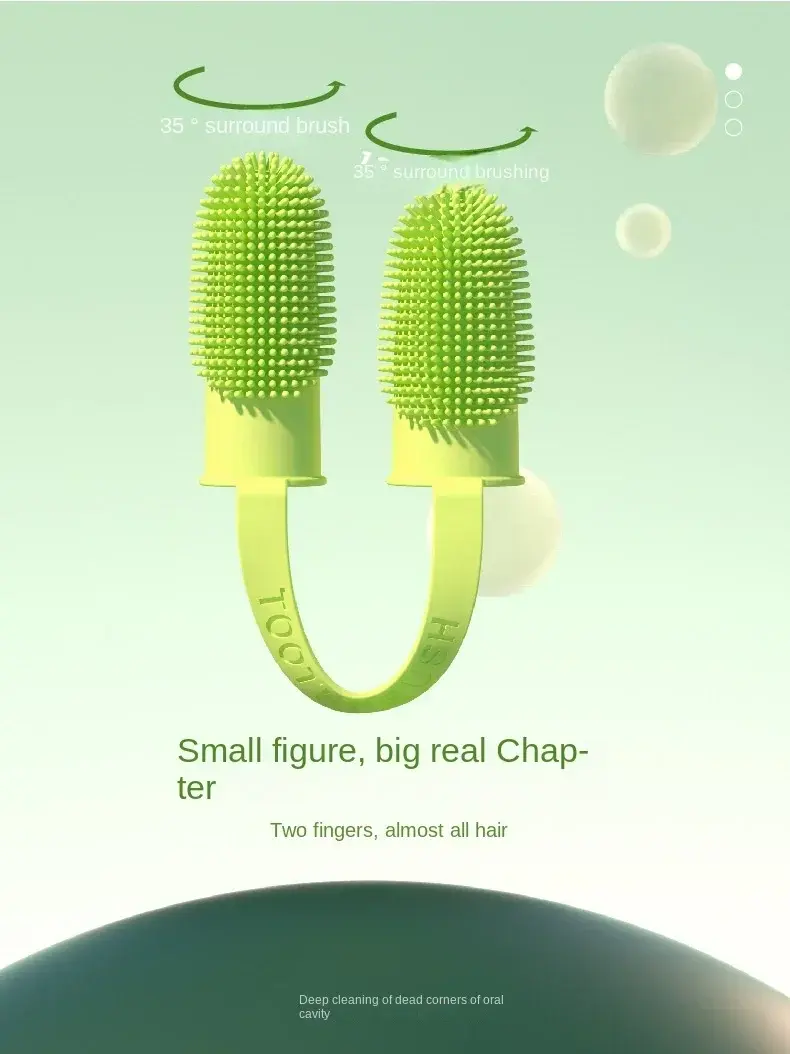 Thumbnail: Super Soft Pet Dog Finger Toothbrush Teeth Cleaning Bad Breath Care Nontoxic Sil