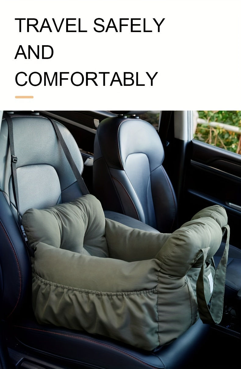 Thumbnail: Dog Car Seat with Safety Belt - Non-Slip Pet Car Bed for Small Dogs, Washable Tr