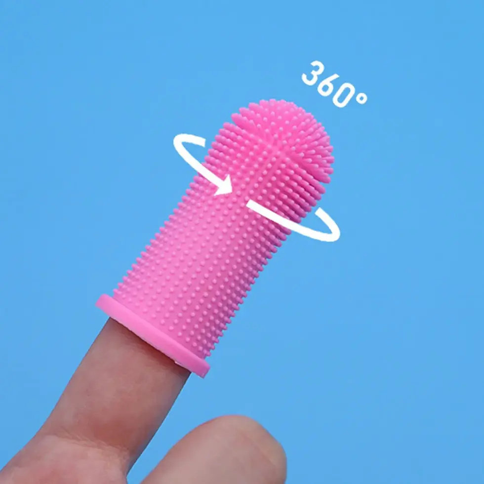 Thumbnail: Super Soft Silicone Pet Finger Toothbrush for Dogs Cats Teeth Cleaning Breath Ca