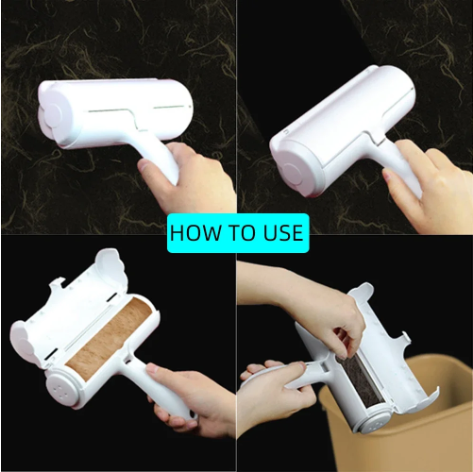 Thumbnail: Pet hair remover for cats and dogs reusable self-cleaning cotton plush roller se
