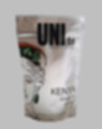 Kenya Nyeri AA Specialty Coffee - Filter Roast - Front view of 250g bag with UNICO logo