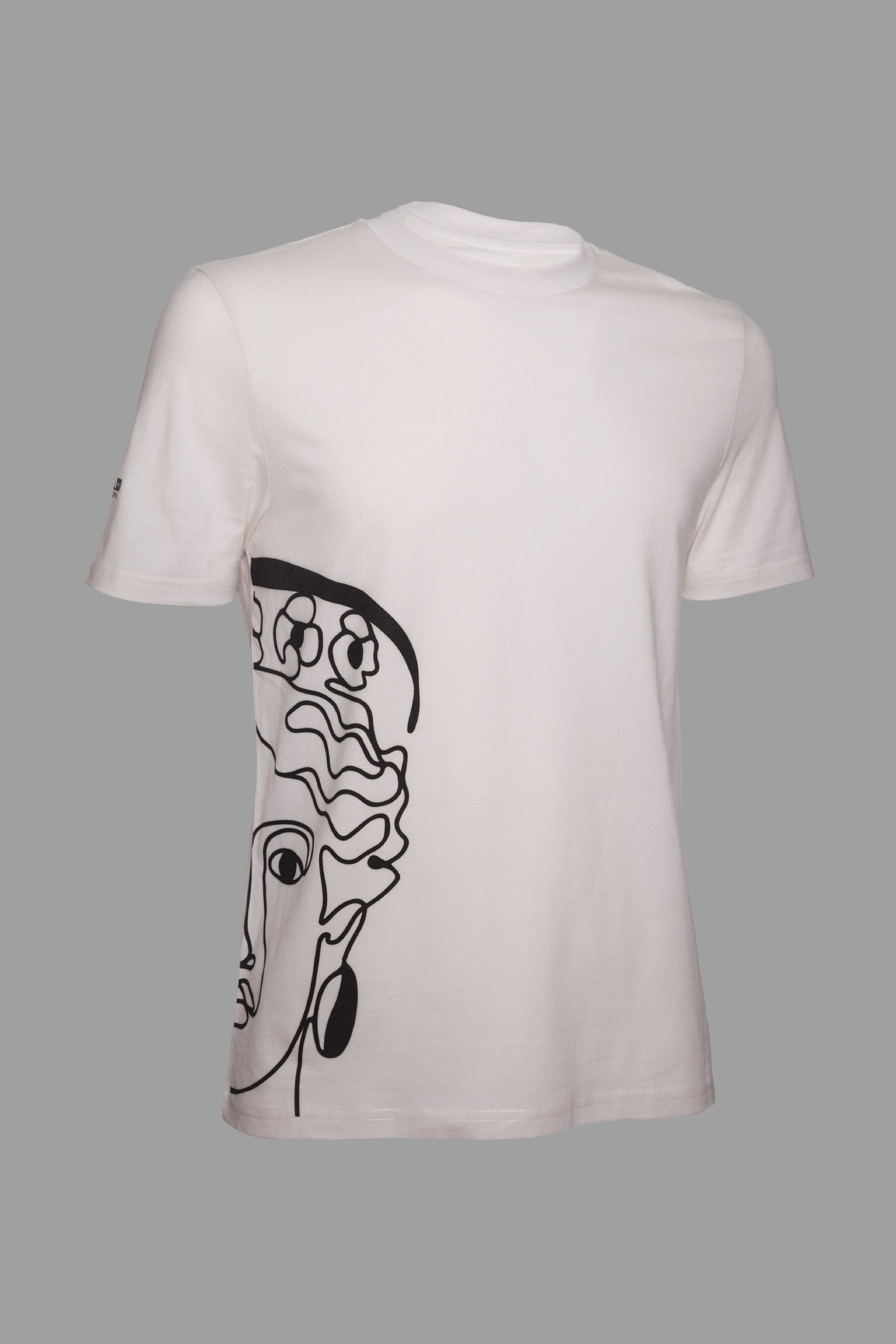 Camiseta unisex de algodón orgánico color Vintage White con gráfica frontal del logo Unico