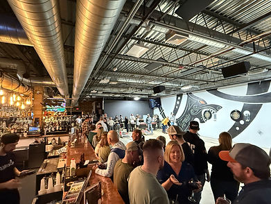 Large group of guests gathered at Wicked Axe for a private party celebration in Haverhill MA.