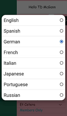 Step 3: Pick a language from list