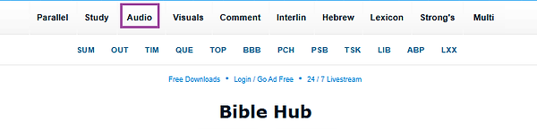 Step One to access the Bible Hub