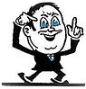 Figure pointing to head, implying the website makes you smart