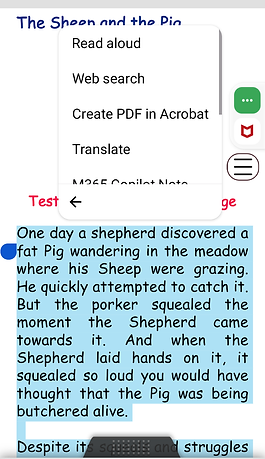Selecting "The Sheep and the Pig"