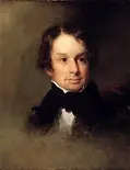 Painting of Henry-Wadsworth-Longfellow, the author of Evangeline.