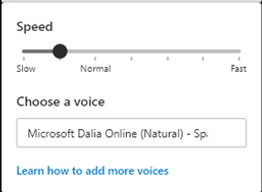 Photo shows how to adust speed & change TTS voice