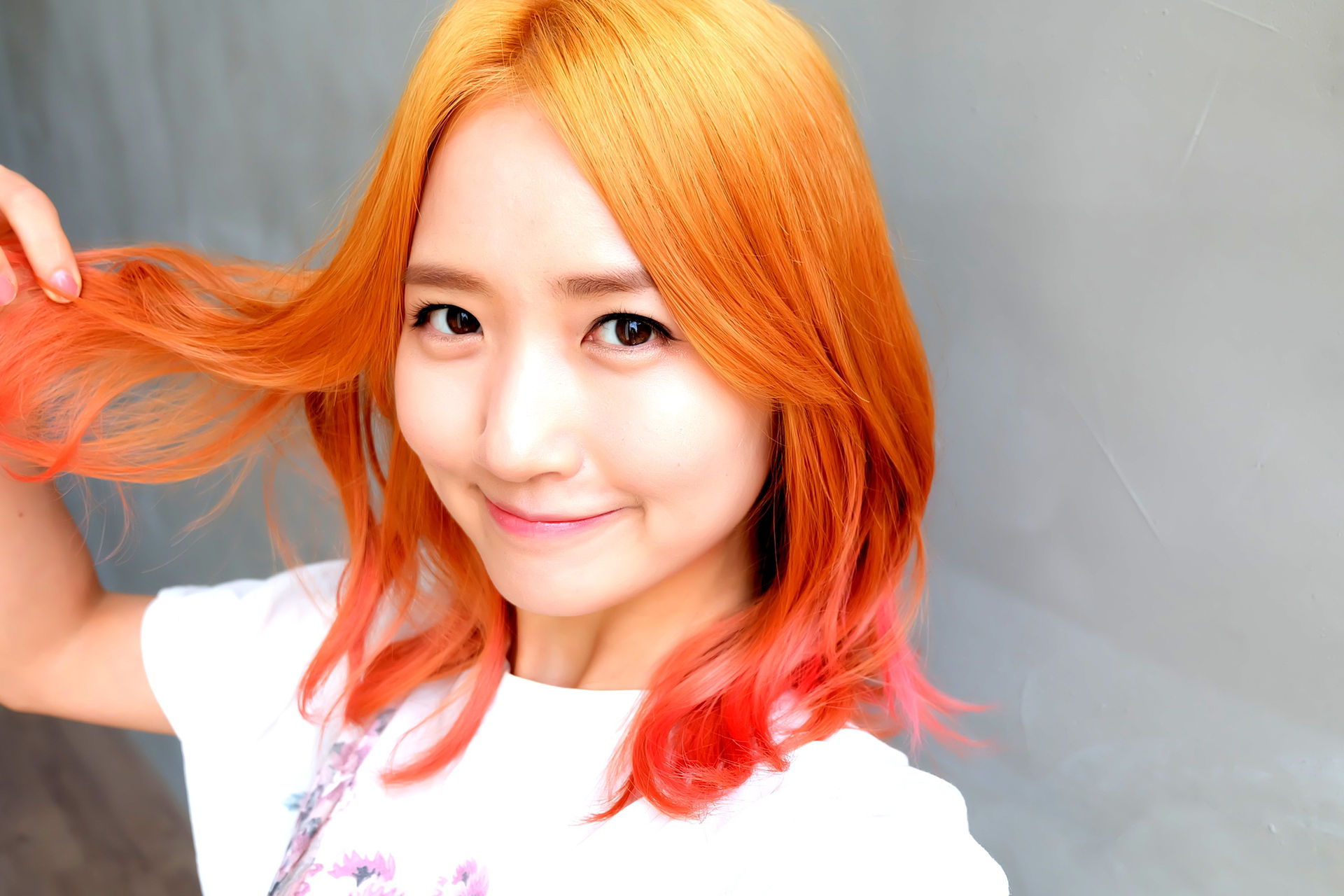 Copper to pink balayage lob by Eduardo at Echos Hair Design SF