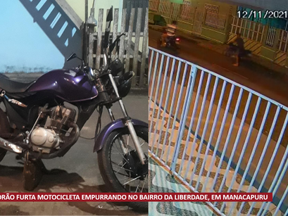 Vídeo | Ladrão rouba moto na base do empurrão no Bairro da Liberdade em Manacapuru
