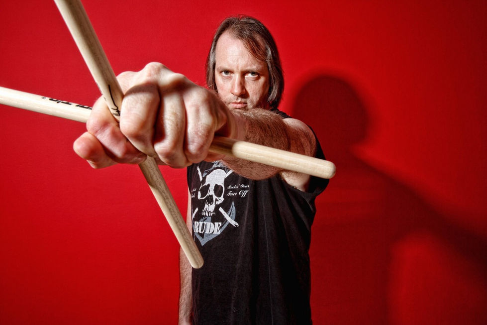 Joe Clancy Regal Tip drum stick endorsement photo