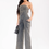 Thumbnail: SLEEVELESS ZIP UP CARGO POCKETS WIDE LEG STRETCH DENIM JUMPSUIT